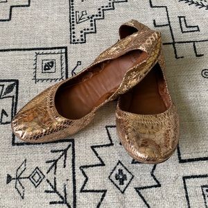 Rose Gold Snakeskin Flats